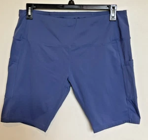 Pantaloncini bici yoga vita alta blu Oalka taglia XXL tasche elasticizzati - Foto 1 di 3