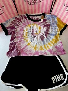 Victoria Secret PINK Varsity Shorts & Semi Cropped Shirt XL - Picture 1 of 5