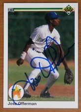 AUTOGRAPHED - Jose Offerman Upper Deck #46 Los Angeles Dodgers 1990 Rookie