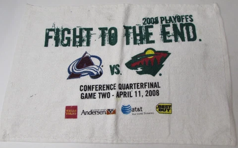 4/11/2008 Minnesota Wild vs Colorado Av's NHL Playoff Rally Towel - 12" x 17" Cover