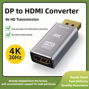 4K@30Hz Gold Plated Displayport to HDMI Female Adapter Converter for Laptop PC - Picture 1 of 4