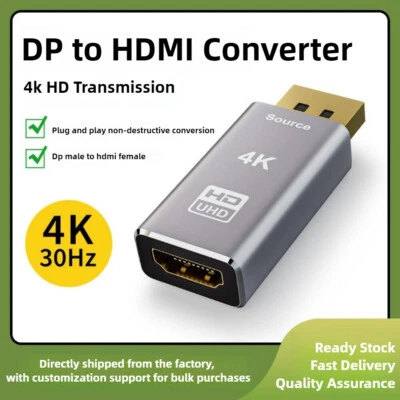 4K@30Hz Gold Plated Displayport to HDMI Female Adapter Converter for Laptop PC - Image 1 of 4