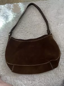 Study suede Leather Purse Excellent Condition Dark Color Boho - Picture 1 of 5