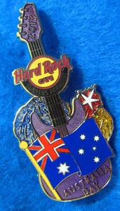 GUITARRA SURFERS PARADISE AUSTRALIA DAY 2013 AUS FLAG FUEGOS ARTIFICIALES PIN Hard Rock Café - Imagen 1 de 1