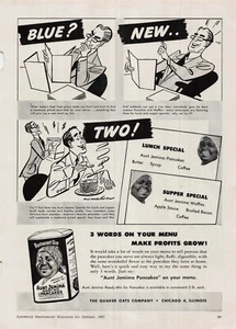 VTG 1947 Print Ad Aunt Jemma Ready Mix Pancakes Quaker oats company breakfast - Picture 1 of 1