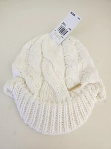 Michael MICHAEL KORS Cream Logo Cable Knit Cap - Picture 1 of 6
