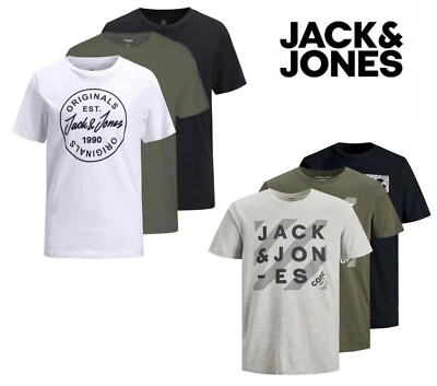 Jack & Jones Junior Boys 3 Pack Summer T-shirts Casual Children Tee 8yr-16yr