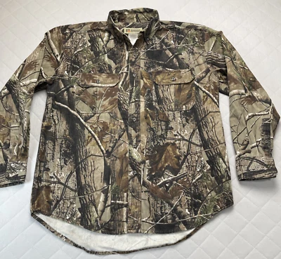 Russell Outdoors Shirt Men’s Large Camouflage Button Front Realtree Hunting - Image 1 of 4