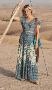 Spell & The Gypsy ~Yellow Rose Maxi Skirt Cornflower Blue ~ XXL (fits XL too) 16 - Picture 1 of 14