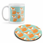Mug & Round Coaster Set - Cute Vixen Ginger Fox Print #15626