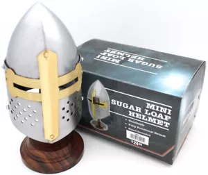 Casco de exhibición en miniatura de acero calibre 18 Warrior Brand con soporte de casco - Imagen 1 de 5