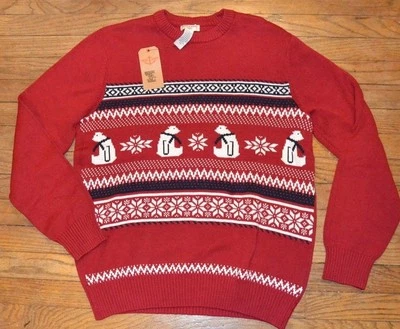 Suéter Dockers Para Hombre Rojo Cuello Redondo Oso Polar Talla Grande Calidad Talla Grande Foto 1 de 2