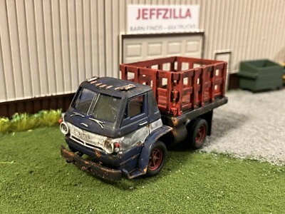 1966 Dodge L600 Rusty Weathered 1/64 Custom Diecast Barn Find Stake Bed Truck M2 - Image 1 of 4