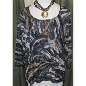 Elementz taglia 3X top con volant misto elasticizzato taglie forti donna - Foto 1 di 6