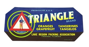 Triangle Brand Vintage Fruit Crate Label Art Print Tavares Florida Ephemera - Picture 1 of 4