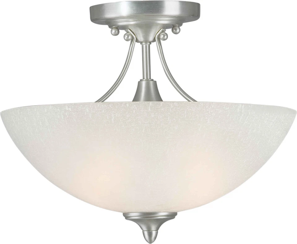 Forte Lighting 2378-02 Nickel 13.5Wx11H Semi-Flushmount Ceiling Fixture - Image 1 of 1