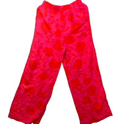 Pantalones Kate Spade X Target Para Mujer Clásicos Rosa Tiro Alto Lino XS Foto 1 de 4