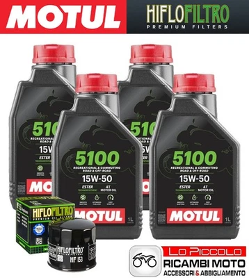 Kit Tagliando 4 OLIO [MOTUL] 5100 15w50 + FILTRO Ducati SCRAMBLER 800 2022 2023 - Imagem 1 de 4