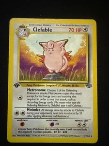 1st Edition Clefable 17/64 Jungle Set Rare Vintage 1999 Pokemon Card - LP - Picture 1 of 2