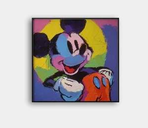 🖼️ Mickey Mouse Art "Framed" by Peter Max 🎨 | 24"x24" Giclée | COA ✍️ V8 - Picture 1 of 8