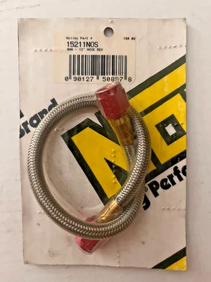HOLLEY NOS PART# 15211NOS 4AN - 12" HOSE RED - Image 1 of 3