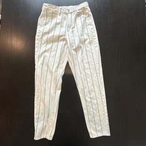 American Eagle Striped Cotton Pants Size 2 Relaxed Fit Casual Lightweight - Picture 1 of 16