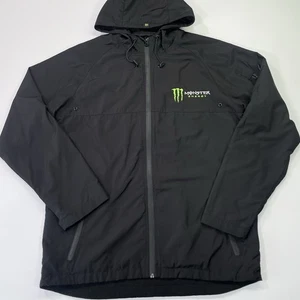 Giacca a vento Monster Energy uomo L full zip pioggia con cappuccio logo scatena bestia - Foto 1 di 8