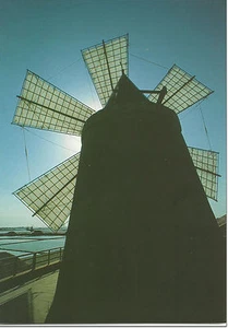 AK SIZILIEN SICILY POSTCARD MARSALA SILOUETTE WINDMÜHLE SALINA - Bild 1 von 1