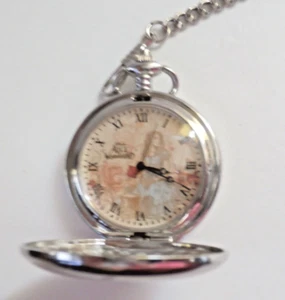 Vintage LMTD Edition Disney Alice In Wonderland Pocket Watch - New Battery - Picture 1 of 11