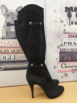 Stunning Loriblu Soft Genuine Black Leather Suede Boots Rare Heels UK6 EU39 £395 - Image 1 of 4