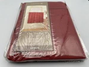 One Tier Pair of Home Trends Rust Brown Linen Curtains Never Openned - Picture 1 of 2
