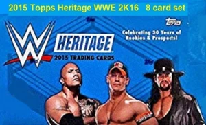 Juego de 8 cartas Topps Heritage WWE 2K16 2015 - Imagen 1 de 1
