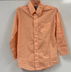 George Boy’s Sz 4/5 Button Up Shirt L/S Peach Easter - Picture 1 of 8
