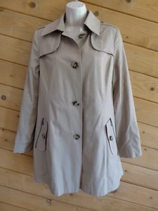 DKNY hellbraune dunkelbeige camelfarbene Jacke mit Knopfleiste einreihiger Trenchcoat PM - Bild 1 von 10