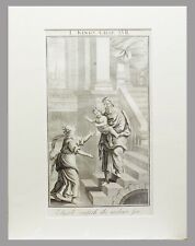 1736 BIBLE PROTESTANT ENGLISH - Original engraving with passepartout - (00988)