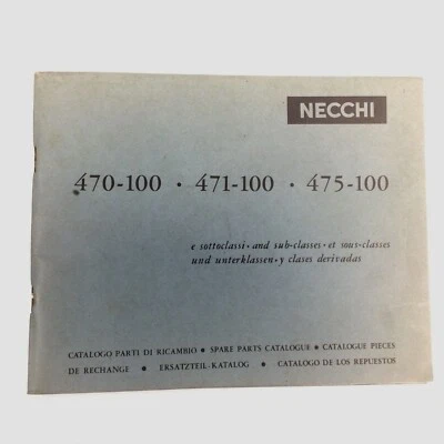 Necchi 470-100,471-100,475-100 Industrial Sewing Machine Parts Catalogue - Image 1 of 4