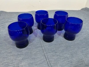 6 Beautiful Cobalt blue 8oz drinking glass/Tumblers NICE LQQK! - Picture 1 of 5