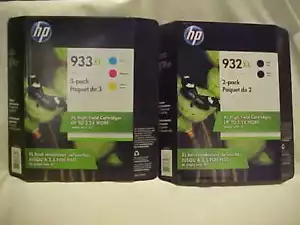 NEW Genuine HP 932XL BL 2 pack & HP 933 XL Tri-color 3 pack Expired 2018 - Picture 1 of 8