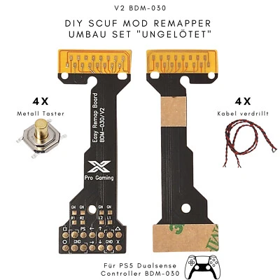 XPRO GAMING Controlador PS5 Remapper V2 | Placa de remapa fácil | Juego de conversión hágalo usted mismo BDM-030 chip scuf