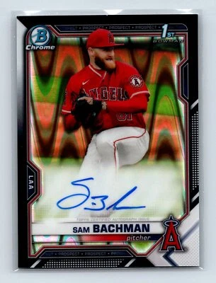 Sam Bachman 2021 Bowman Draft #CDA-SB Chrome RayWave Auto ULTRA RARE - Image 1 of 2