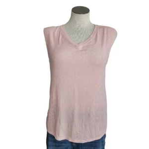 Sportliches rosa V-Ausschnitt ärmellos puderrosa Damen Tank Top Gr. S - Bild 1 von 6