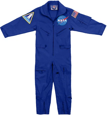Traje de vuelo azul de campamento espacial de la NASA para niños, mono de aviador de la Fuerza Aérea Foto 1 de 3