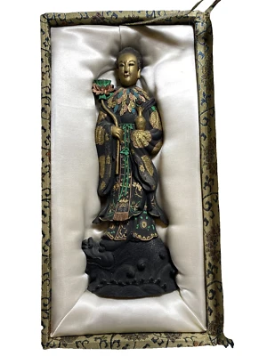 Cao Sugong Ink Stick Factory Gilt Decorated Chinese Figural Carved Statue  #1 - Image 1 of 4