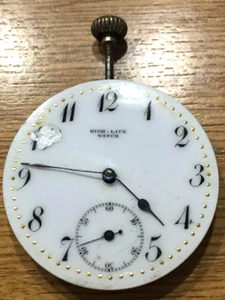 POCKET WATCH MOVEMENT HIGH-LIFE WATCH FOR REPARAIR o PARTS - Picture 1 of 3