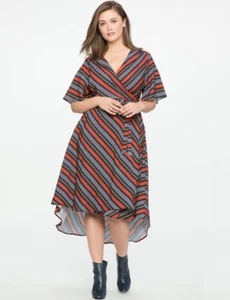 new ELOQUII for lane bryant circle hem high low stripe nautical dress 16w SOLDOU - Picture 1 of 2