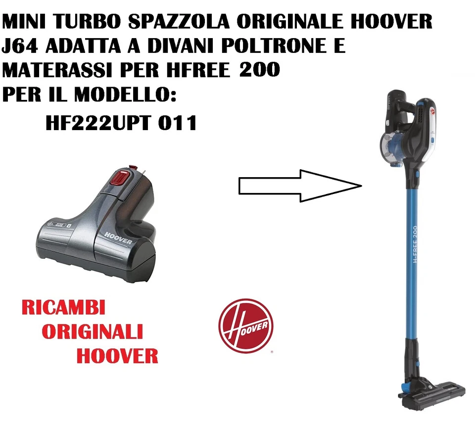 MINI TURBO SPAZZOLA A RULLO ASPIRAPOLVERE H-FREE 200 HOOVER J64 HF222UPT 011 - Immagine 1 di 1