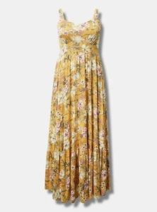 Maxi Vestido Torrid En Niveles Amarillo Floral Nuevo Con Etiquetas Nuevo 1X - Imagen 1 de 9