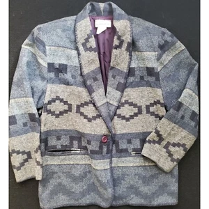 Vintage Intriguing Threads Cotton Blend Tribal/Aztec Print Blazer Size Medium - Picture 1 of 6