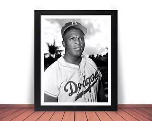Framed JACKIE ROBINSON Photo Picture BROOKLYN DODGERS - 8x10 or 11x14 (W6) - Picture 1 of 10