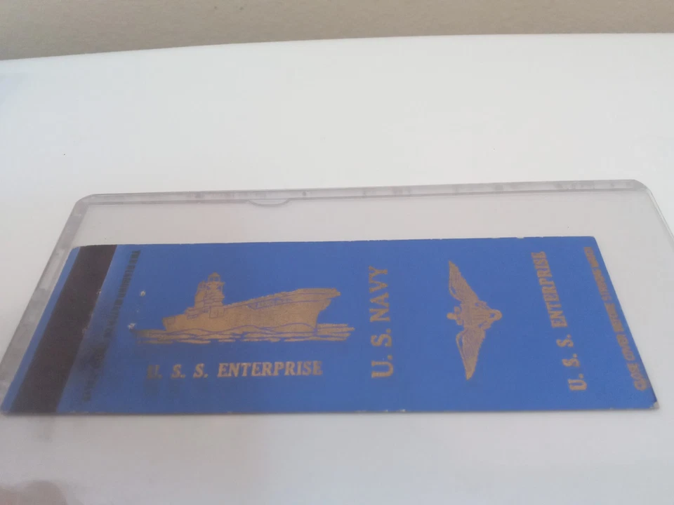 EE. UU. Cubierta de libro de cerillas Enterprise Navy Ship militar War Boat años 40 naval Foto 1 de 1